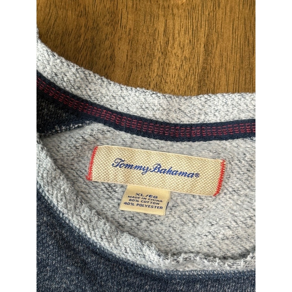 EUC‎ Mens Tommy Bahama long sleeve pullover sweatshirt stretch blue size XL - Picture 4 of 7
